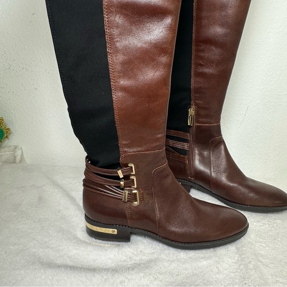 Vince Camuto Leather/Fabric Upper Dark Brown  Boots in Size 7M - Picture 4 of 16
